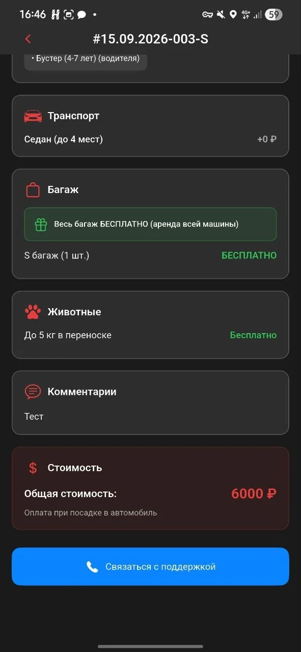 Условия поездки: транспорт, багаж, животные и стоимость